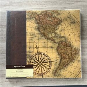 Recollections World Map Scrapbook Album - Brown and Gold